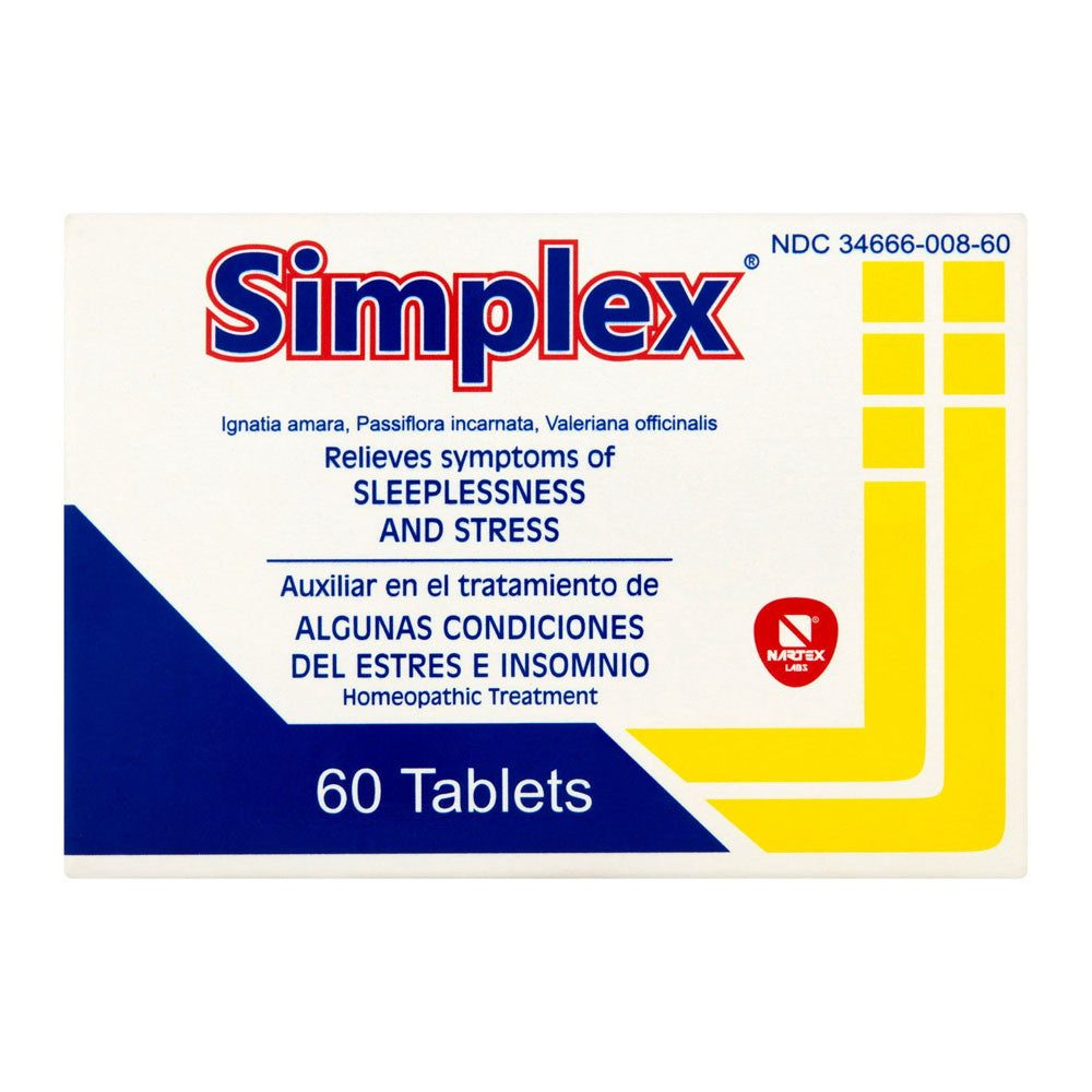 Simplex Nartex Homeopathic Sedative Tablets, 60 Ea